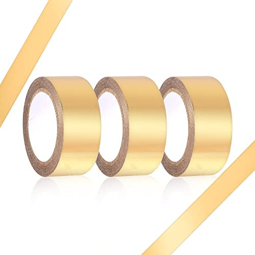 Abeillo Washi Tape Gold, 15 Meter Fliesennahtband Set, Glänzendes Klebeband für Auto Motorrad Boot Modellbau Scrapbook Deko (15mm Breite)