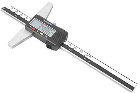 Elektronisches LCD Display Tiefenmesser Digitaler Tiefenmessschieber, Edelstahl Tiefenmessschieber Messwerkzeug, 0–150 Mm, 0,01 Mm, Unterstützt Metrische Zoll-Umrechnung