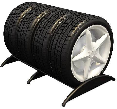 NUNETH Reifenregal Schwarzes Garagen-Reifenregal für 1 Reifen/2 Reifen/4 Reifen, Einfach zu Montierendes Metall-Reifengestell, Verstellbare Reifenhalterung, Tragfähigkeit 200 Kg (Size : 4 tire Racks)