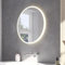 Loevschall Atlas Hochwertiger Badspiegel mit Beleuchtung, Rundspiegel 60 cm, Luxuriöses und Rahmenloses Design, Smart Mirror mit Touch, LED-Front- und Hintergrundbeleuchtung, Helligkeit Dimmbar