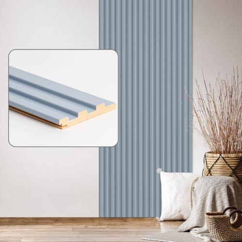 Set di 9 pannelli da parete e soffitto Desiwa in blu ondulato, 10,7 x 252 cm