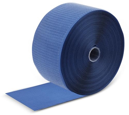 Nastro Gancio e Anello da Cucire, 12,8 m di Lunghezza e 10 cm di Larghezza Nastro a Strappo da Cucire Per Cuciture in Schiuma Incollate Sulla Moquette, Mantenendo la Stabilità (Blu Reale)