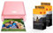 KODAK Pack Fotodrucker PM220 und 2 Patronen MSC50 – Fotos 5,4 x 8,6 cm, WiFi, kompatibel mit iOS und Android – Rosa
