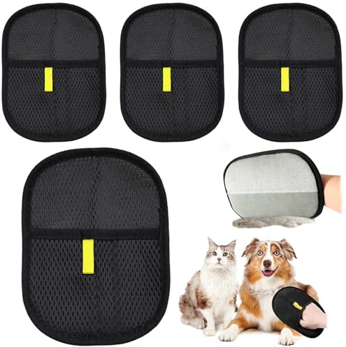 Tkxjry 4 Pièces Gant Poils Animaux, Gant Poil Chat, Gants électrostatiques d'épilation pour Animaux de Compagnie, pour Le Lavage Le Toilettage et l'Élimination des Poils d'animaux Canapé Vetement
