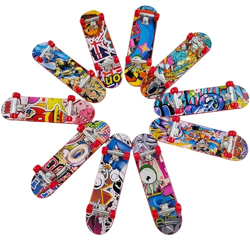 JRYGAC 12 Pezzi Gadget Compleanno Bambini Finger Mini Skateboard, Regalini Fine Festa Compleanno Skate per Dita Giocattolo, Skateboard Bambino, Mini da Dita, Fingerboard per Bambini