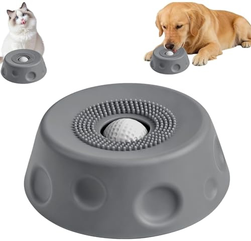 Schleckball Hund Silikon, Schleckmatte Hund, Antischlingnapf Hunde Katze mit Saugnapf, Futternapf Hundenapf Schleckmatte für Anti Schling Napf, Haustier Interaktives Spielzeug für Welpen Katzen