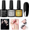 Allenbelle UV Nagellack Set 3 Farben Mit Geschenkbox,Gel Nagellack Geschenkset,Shellac Set Uv Gel Nail Art,Soak Off UV LED Gel Nagellack(Matte top coat with base top coat)