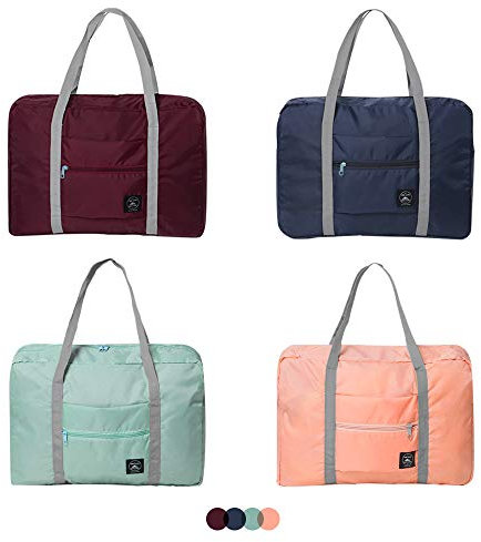 SITAKE 4 Stück Faltbare Reisetaschen, wasserdichte, Leichte Handgepäck Taschen, Geeignet Für Übernachtung, Urlaub, Einkaufen, Wochenenden, Ausflüge, Fitnessstudio