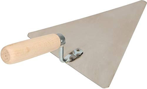 Truelle triangulaire en acier inoxydable KOTARBAU® - 200 mm x 170 mm - Avec manche en bois - Indispensable pour les travaux de maçonnerie