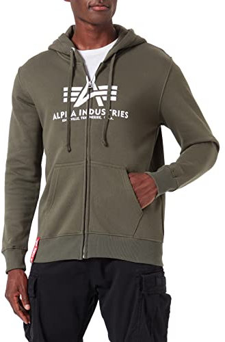 Alpha Industries Basic Zip Hoody Kapuzensweat für Herren Dark Olive