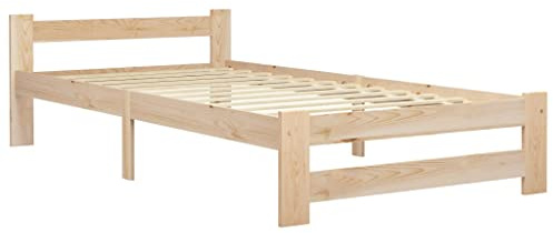 vidaXL Sängram massiv furu 90x200 cm, säng, träsäng, enkelsäng, sängar, träsängar, enkelsängar, sovrumsmöbel, sovrumsmöbler, trä säng, trä sängar