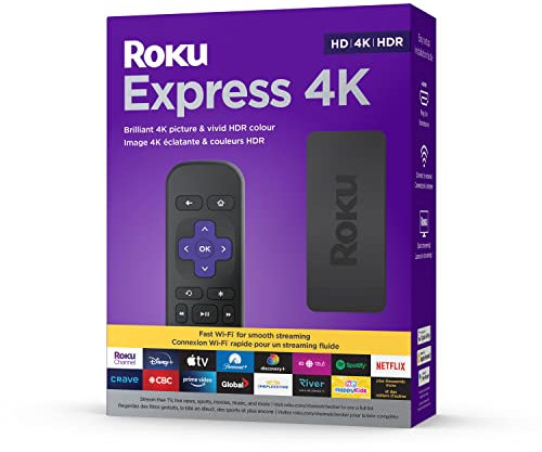 Roku Express 4K 2022 | Streaming Media Player HD/4K/HDR with Smooth Wireless Streaming and Roku Simple Remote with TV Controls, Includes Premium HDMI Cable