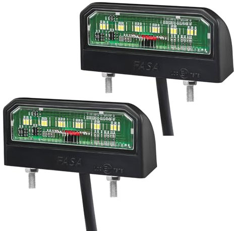 Qiping 2 PCS Universel LED Kennzeichenbeleuchtung Pkw-Anhänger 12V 24V Kaltes Weiß Hinten Wasserdicht Nummernschildbeleuchtung mit E11 Prüfzeichen
