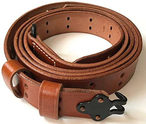 US M1907 Leather Sling WWII M1 Garand Rifle Sling (Leather & Steel Harware)
