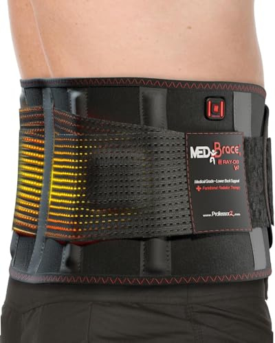 MEDiBrace RAY-D8 Ceinture Chauffante Lombaire FIR Rechargeable - Dos Ajusté | Chaleur infrarouge rechargeable, détente maison, bureau, récupération, port prolongé, pour hommes et femmes