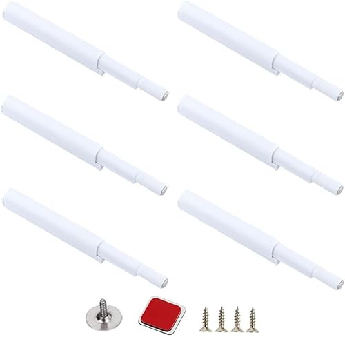 YUOIP® Push Pull per Ante Scrocco magnetico chiusura magnetica Apertura a Pressione Ante Push to Open per l'apertura/chiusura della porta con la semplice pressione di un pulsante (6 Pezzi bianco)