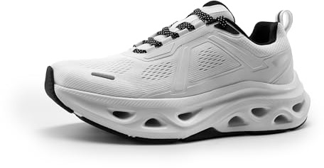 NORTIV 8 Bekväma promenadskor för män, atletisk andningsfunktionell gym, träning, tennis, jogging, korsträning, halkfria mode, löpning, sneakers, MovePropel, Vitt, 11.5