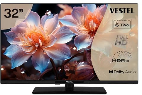 Vestel Fernseher 32 Zoll Smart TV Powered by TiVo Full HD Fernseher, HDR TV mit integriertem Triple-Tuner, LED TV 32FT9740 schwarz