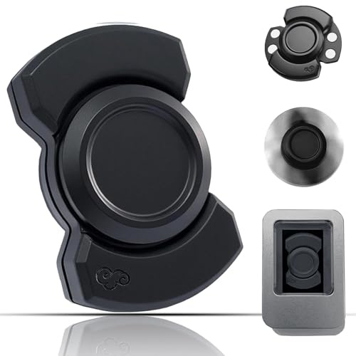 Alloy Metal Fidget Toys Adults,3-in-1 Silent Fidget Spinner,Stress Relief fidgets,Sensory Toys for Adult (Black)