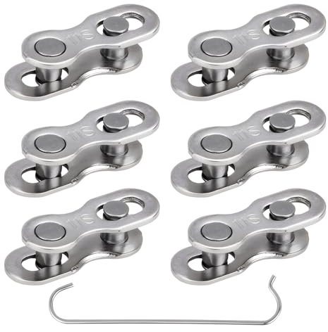 Cadena para bicicleta de 11 velocidades, eslabones de 11 velocidades, con eslabones faltantes, de acero, reutilizables, instalación y extracción rápida, 6 pares