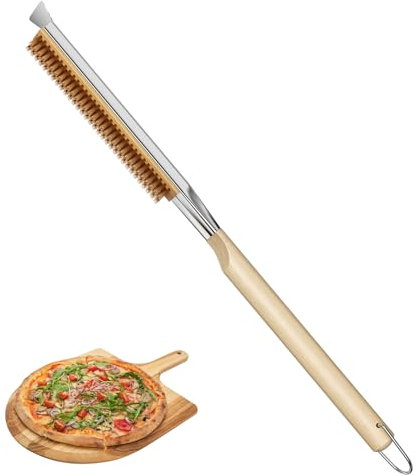 Comroxu Juego Cepillo Limpieza, Herramientas para Cepillo de Limpieza Barbacoa de Pizza, Cepillos para Barbacoa de Latón, Cepillo para Piedra Horno para Pizza, Accesorios Barbacoa, para Pizza Barbacoa