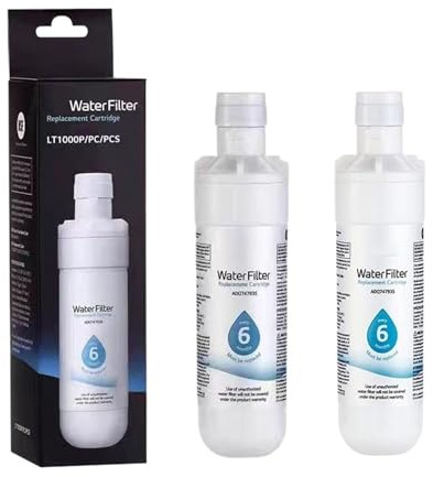 Ersatz-Kühlschrank-Wasserfilter, Kompatibel Mit LG, LT1000P ADQ74793501, ADQ75795105, AGF80300704 Oder AGF80300705, 1–6 Stück, Kühlschrank-Wasserfilter(2pcs)