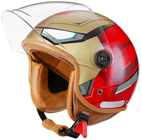 Kids 3/4 Open Face Motorcycle DOT Approved Helmets for 2-14 Years Old, Youth Child Toddler Street Dirt-Bike ATV Half Helmets for Electric Scooter Moped Go-Kart