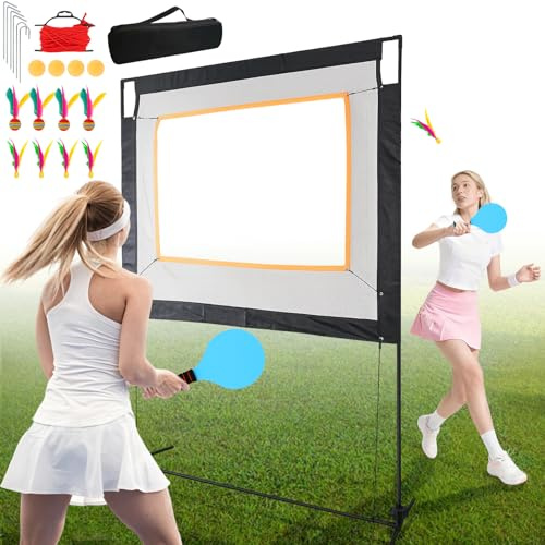 WUDLEP Portable Pickleball, Badminton and Tennis Set, with 2 Rackets, 8 Shuttlecocks and 4 Table Tennis Balls, Fun and Friendly Backyard Games for Family，adults and children，With storage bag