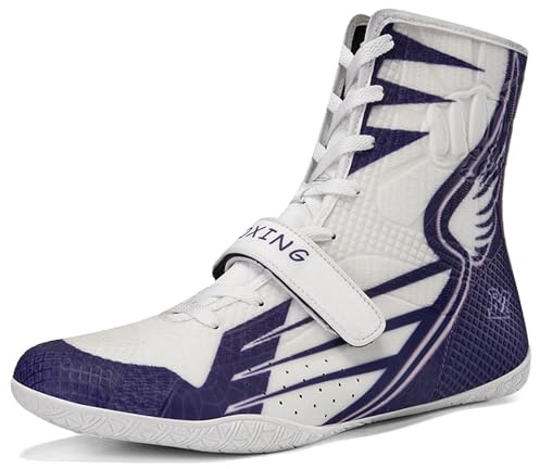 Hiuzylqx Scarpe da Boxe Uomo, Scarpe da Wrestling Pugilato Antiscivolo Traspirante per Arti Marziali, Atletica, Fitness, Bodybuilding, Taekwondo, Arti Marziali,C,47 EU