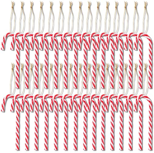 30 pezzi di barre da zucchero per l'albero di Natale,Bastoncini di Zucchero Natalizi,ciondolo di Natale bianco e rosso Albero di ornamento dell'albero di ciondolo Decorazione (30)