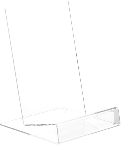 SECFOU Présentoir à Livres Transparent en Acrylique, Support de Rangement L Forme, 1 Pièce, Porte-documents pour Bureau, Bibliothèque et Salle de Classe, Support Polyvalent pour Livres