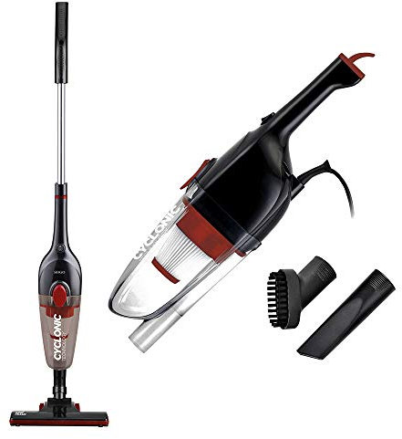 SOGO Aspiradora sin Cable 2 en 1 Ciclónico Vertical y Manual con Accesorios - Aspirador con Cable 600W con Filtro HEPA Lavable de Alta Potencia - Tecnología Ciclónica y Eficiencia Energética Clase A