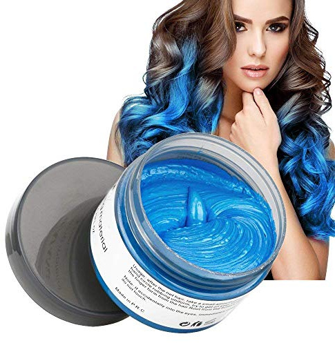 OCHILIMA Blue Hair Wax Colour - Temporary Styling Dye Mud, Natural Ingredients Washable Cream for Men and Women - 120g /4.23 Oz