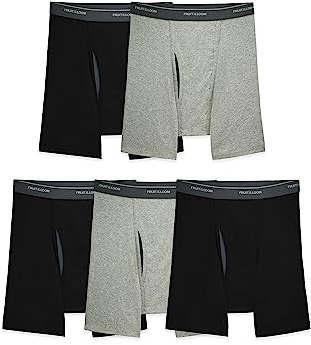 Fruit of the Loom Mens Coolzone Boxer Brief 5 Pack, L, Assorted