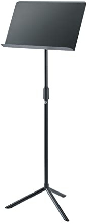 K&M 11924 Pupitre d'orchestre noir - Pupitre extensible en continu jusqu'à 128 cm - avec trépied - empilable