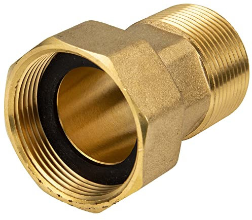 tecuro Wasserzähler Verschraubung 1 1/4 (5/4) Zoll Überwurfmutter x 1 Zoll AG, Messing blank