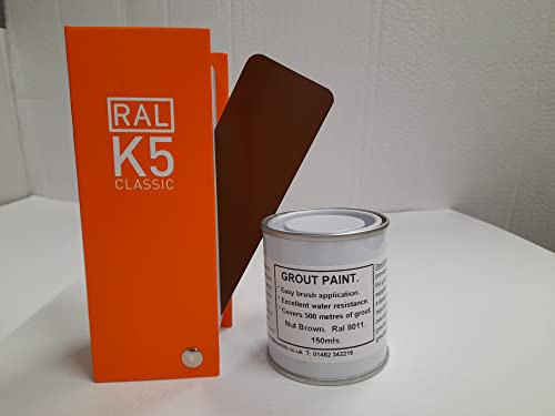 Tile Grout Paint. Grouting Paint. Nut Brown. Satin Finish. Brush Applied. 150ml