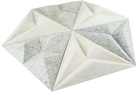 ToeWoe Hexagon Studio Absorption Panels Sound Absorbing Foam High Density Echo Sound Absorber, 3D Beveled Edge Decorative Wall Panels (Color : Style3)