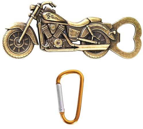 Abrebotellas de Moto con Mosquetón, Portátil y Personalizado - Regalo para Hombres para Tapones de Botella Estándar y Cerveza
