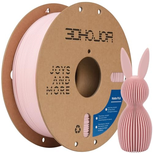 3DHoJor Matte PLA Filament 1.75mm, Upgrade Matte 3D Printer PLA Filament, 1kg Spool (2.2lbs) Cardboard Spool 3D Printing Filament for 3D Printers, Peach Pink