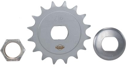 Set: Ritzel vorn, 16 Zähne, Sicherungsblech und Mutter M18x1,5 für Simson SR50, S70