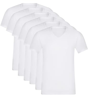 Dim Lot de T -Shirts Ecodim Confort et qualité avec Manches Courtes et col en V Homme x6