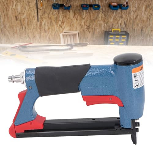 Pistola Graffettatrice Pneumatica 21 Gauge 140 Chiodi per Tappezzeria e Legno con Fiduciario Regolabile Ideale per Installazione e Manutenzione