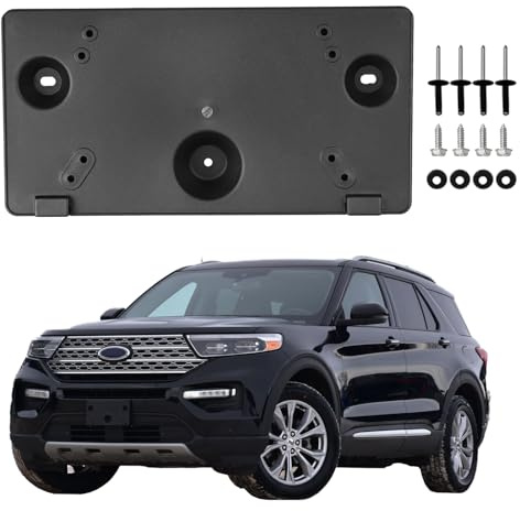 PATSWHSE Front License Plate Bracket Frame Holder with Bolts Compatible with Ford Explorer 2020 2021 2022 2023 2024 LB5Z-17A385-AA FO1068182
