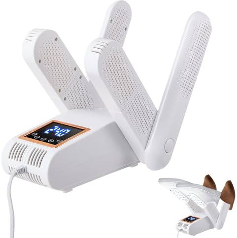 Shoe Dryer & Boot Dryer with Deodorizer, Shoe Warmer Portable Shoe Dryer Electric UK with Folding Design & Quick Drying for 4 Shoes at Once and Odor Removal, Ideal for Ski Shoes Boots Gloves Hats (2)