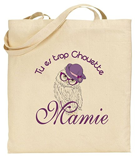 Gravure Events Tote Bag - Sac en Toile - Cadeau pour Mamie - Cadeau pour la fête des Grands Mères, Noël, Anniversaire, Fête de Mamy (sac 1)