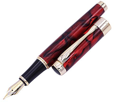 Jinhao 1200 Brown Marble Fountain Pen Medium Nib with Ink Converter