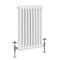 Warmehaus - Traditional Cast Iron Style White Double Column Horizontal Radiator 600 x 425mm - Perfect for Bathrooms, Kitchen, Living Room