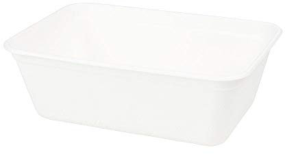 BIOZOYG Tazón Rectangular orgánico desechable de bagazo caña de azúcar vajilla biodegradable I caja menú sin dividir desechable compostables 500 ml I 50 Cajas rectangulares 12x17 cm blanco