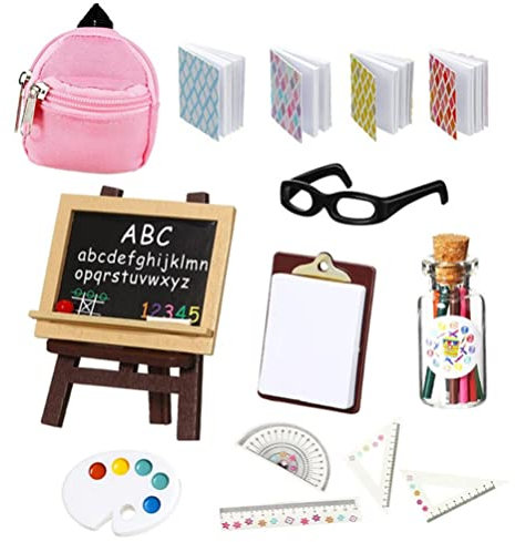 ibasenice Kinderrucksack 1 Set School Bag Model Mini School Supplies Miniaturbuch Papierklemme Bleistift Puppen Puppenzubeh?r (Gemischte) Mini Schultüte Mini Schultüte Mini Schultüte